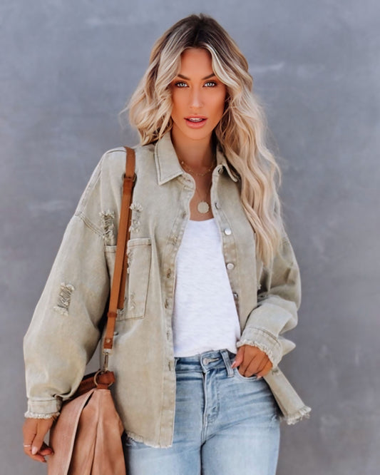 Petra Kaki Light Denim Jacket