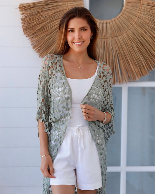 Roxy Crochet Long Jacket