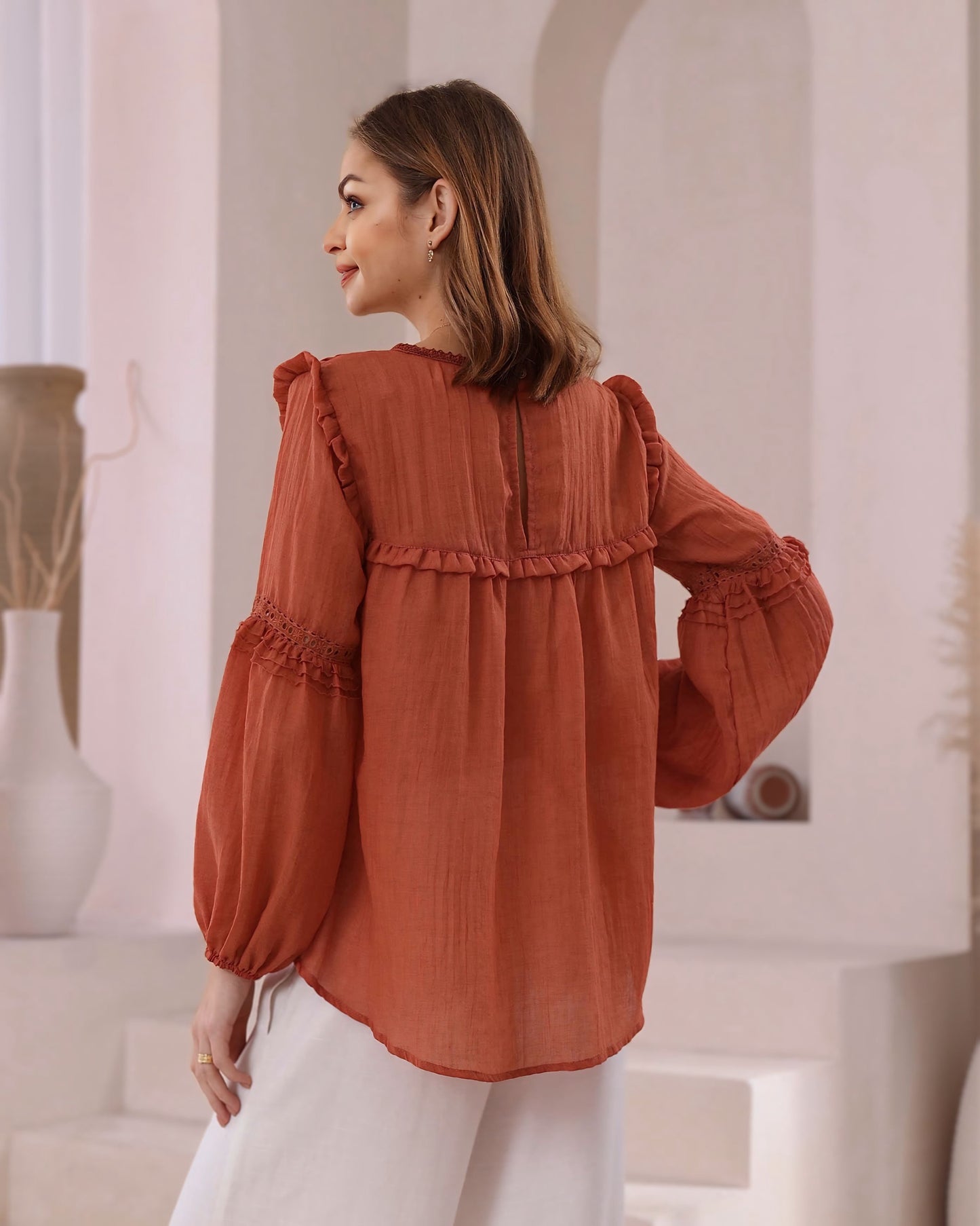 Ashley Peasant Rusty Top