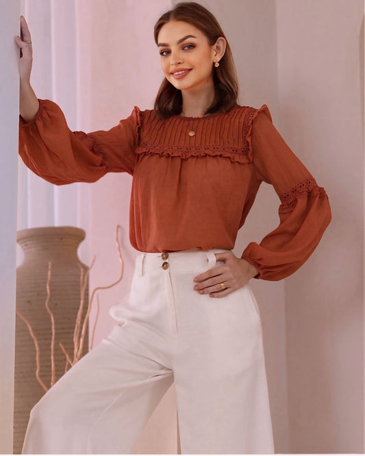 Ashley Peasant Rusty Top