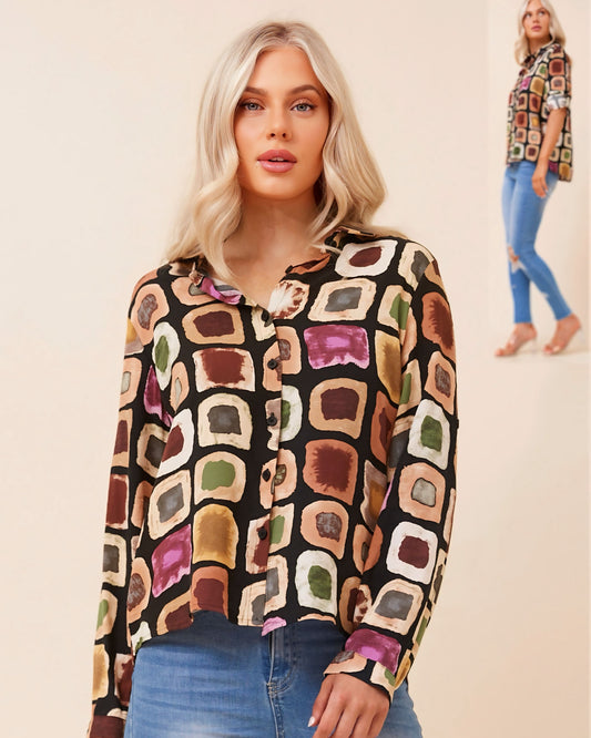Sandy Tile Print Shirt